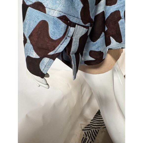 Nic+Zoe Swirling Sky Top Style F221632 Blue & Brown Abstract Print Blouse XL 100 - Picture 13 of 16